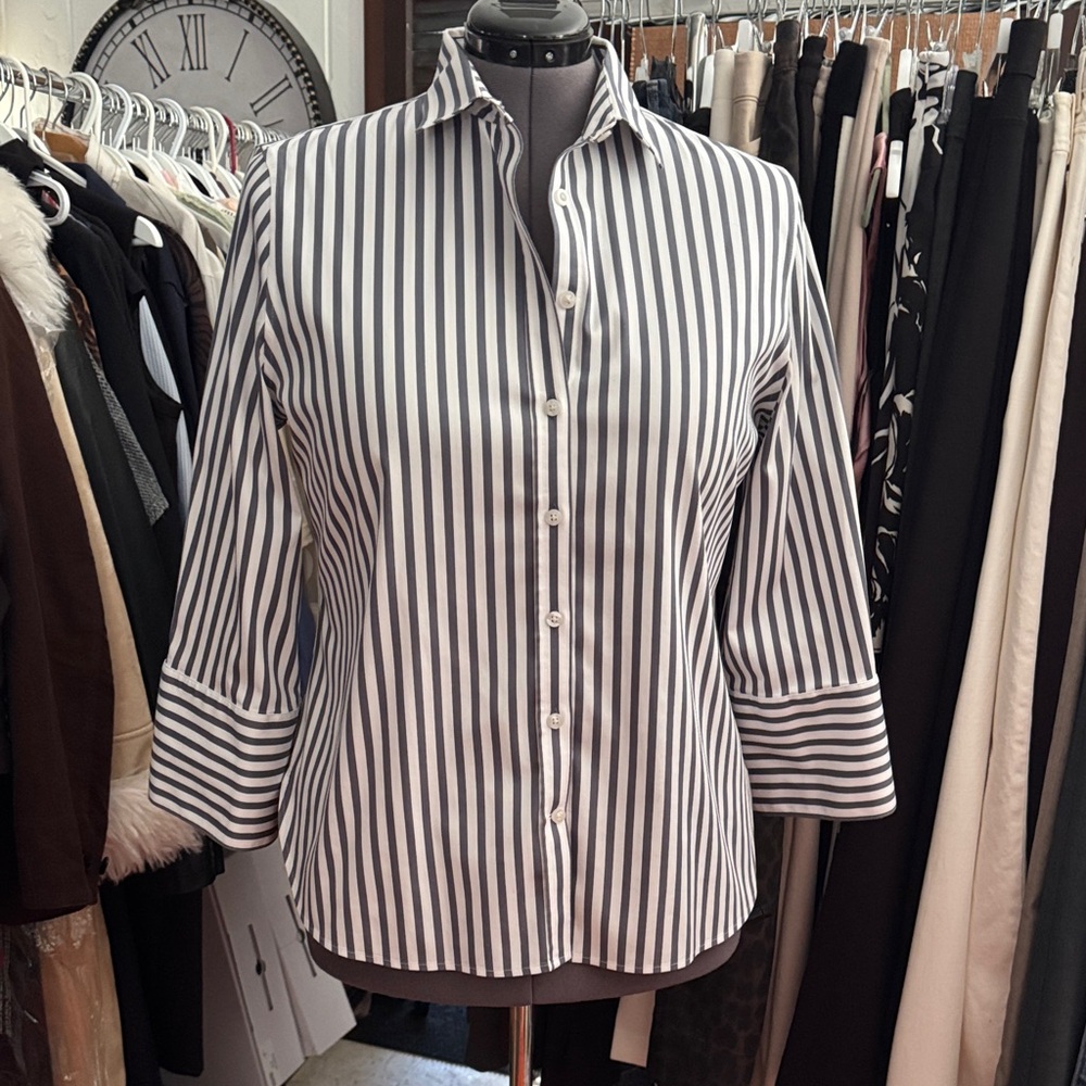 Striped Black and White Women's Top